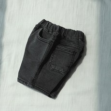 키즈흑청반바지