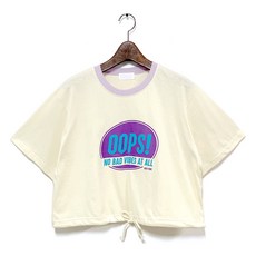 반에이크 오 여성용 웁스 크롭 반팔 티셔츠