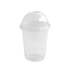 아이엔피 투명 PET 아이스컵+돔뚜껑, 100개, 1세트, 400ml