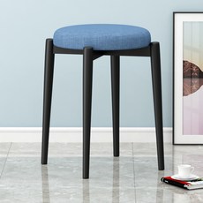 가팡 철제 화장대 원형 의자, 블루 7413
