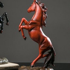 인테리어 말 동상 풍수지리 장식 3번, 갈색