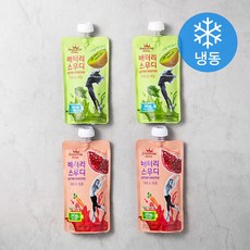 스무디킹 배터리스무디 키위 & 케일 200g x 2p + 석류 & 캐롯 200g x 2p 세트 (냉동), 1세트
