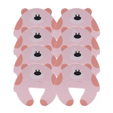 블럭마트 곰돌이 손끼임방지, 핑크, 8개