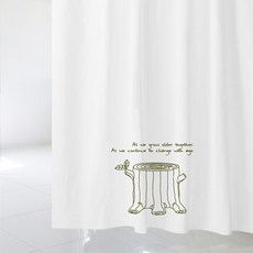수풀 샤워 커튼 메모리즈 L 1800 x 1880 mm + 스테인리스 고리, 1세트