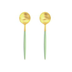 큐티폴 고아 세라돈 골드 디저트 스푼 2P, 혼합색상, 2개