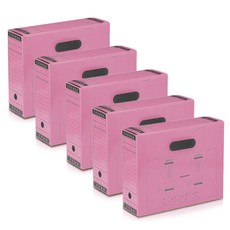 오피스앤팩토리 문서 보관 상자 5p x 5개, 분홍