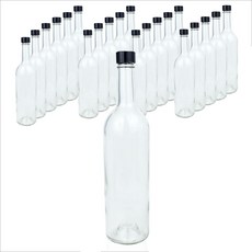 가인글로벌 와인 투명병 750ml + 스탬핑캡 블랙 세트, 22세트
