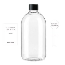 투명 페트병 ARB330 + 검정캡 + 스티커 N1S, 330ml, 10세트