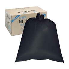 킹스봉 평판형 분리수거 비닐 봉투 검정 대, 75L, 500개