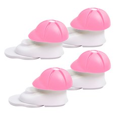 블럭마트 회전모자 도어가드 문닫힘방지, 핑크, 4개