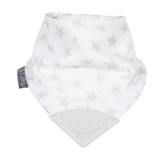 CHEEKY CHOMPERS 圍兜固齒器, 2個月~2歲, 銀色星星, 1個