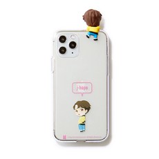 BTS 캐릭터 피규어 투명 젤리 휴대폰 케이스 말풍선