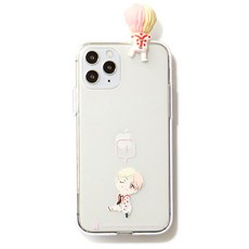 BTS 캐릭터 피규어 말풍선 투명 젤리 휴대폰 케이스