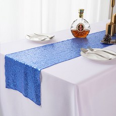 알럽홈 스팽글 컬러 파티 테이블러너, 레이크블루, 30 x 180 cm