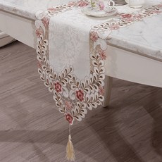 알럽홈 클래식 플라워패턴 테이블러너 809, 레드, 40 x 180 cm