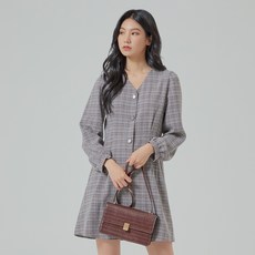 미쏘 단추 퍼프 미니 원피스
