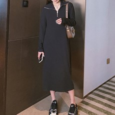루나걸 썸팅 지퍼 니트 원피스