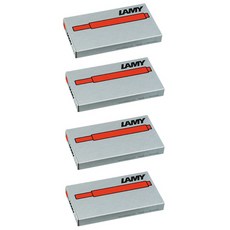 LAMY T10 만년필용 일회용 잉크 카트리지 5p, red, 4개