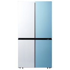 캐리어 클라윈드 피트인 4도어 고급형 냉장고 CRFSN566WMFR 566L 방문설치, 블루 + 화이트, CRF-SN566WMFR