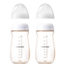 미니노르 PPSU 젖병 240ml 트윈팩, 노꼭지, 투명