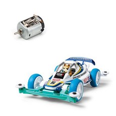 TAMIYA Mini 4WD Dog Racer Super 2 Minicar 18086+Atomic Tuned 2 Motor 15486 套組, 混色, 1套