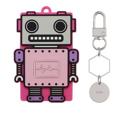 아스카코리아 로봇 실리콘 버즈 케이스 + 고리, 핑크