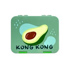 콩콩 그래픽 1단 도시락, 그린, 1개