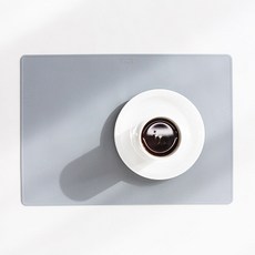아카시아 파스텔 실리콘 사각 식탁 매트, 그레이, 38 x 26.7 x 0.12 cm, 1개