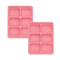 베이비앤아이 젤리 실리콘 이유식큐브 용기 6구 2p, 베리핑크