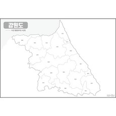 지도닷컴 비코팅형 강원도 백지도 소, 1개