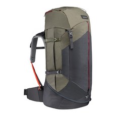 데카트론 여성용 TREK100 트레킹 백팩 이지핏 60L, 카키