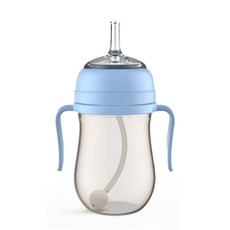 프띠아띠 PPSU 빨대컵 추형 200ml, 블루, 1개