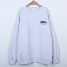 플레이즈 남성용 기모안감 스탠다드 레터링 배색 맨투맨 상품 이미지