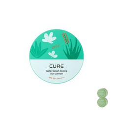 김정문알로에 큐어 워터 스플래쉬 쿨링 선쿠션 SPA50+ PA++++ 25g + 크림 3.5g x 2p, 1세트
