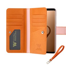  더블유케이스 루카스라벨 양면지갑 휴대폰 케이스 + 핸드스트랩 