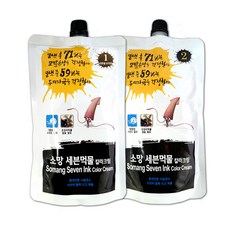 소망 인큐스 세븐 스피드 오징어먹물 칼라크림 염모제 1제 400ml + 2제 400ml, 내추럴브라운, 1세트