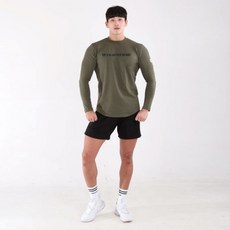 허그본 남성용 리플렉션 1 머슬핏 태극라인 긴소매 티셔츠