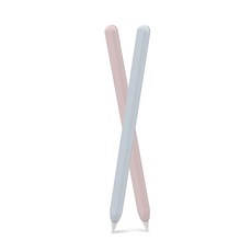 아이노비아 AHASTYLE PZOZ 애플펜슬 2세대 슬림 실리콘 케이스, 핑크 + 라이트 블루, 2개