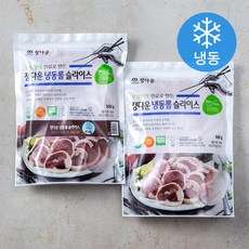 정다운 무항생제 인증 냉동롤 슬라이스 오리로스 (냉동), 500g, 2개
