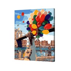 캔버스화판 포함 유화그리기 풍선 40 x 50 x 2.5 cm, 혼합색상