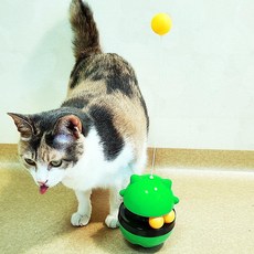 고양이 노즈워크 오뚝이 먹이 장난감, 그린, 1개