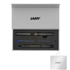 LAMY 사파리 만년필 + 볼펜 기프트세트, EF, 매트블랙