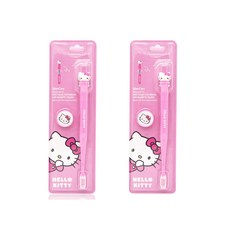 산리오 헬로키티 피규어 유아 칫솔 앤 자석 거치대 세트, 핑크 헬로키티, 1개입, 2세트
