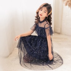 베베몽스토리 여아용 스타 깡깡 레이스 원피스