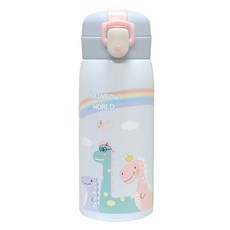 푸코 리틀 디노 원터치 보온보냉 텀블러, blue, 350ml