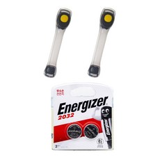 Energizer 勁量 LED 燈安全帶 2p + Coin 2032 2p 套組, 黑色 黃色