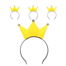 파티해 LED 점등 왕관 머리띠, 옐로우, 4개