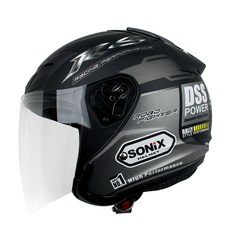 SONIX 오픈페이스 오토바이 헬멧 JX-5, 2 R6 무광실버