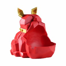 鬥牛犬雕像形狀菸灰缸, 紅色, 1個