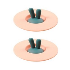 토끼 실리콘 컵 덮개 2p, 핑크
